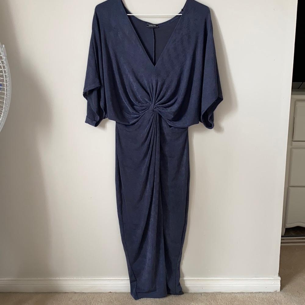 Metallic Blue Cocktail Dress (M)